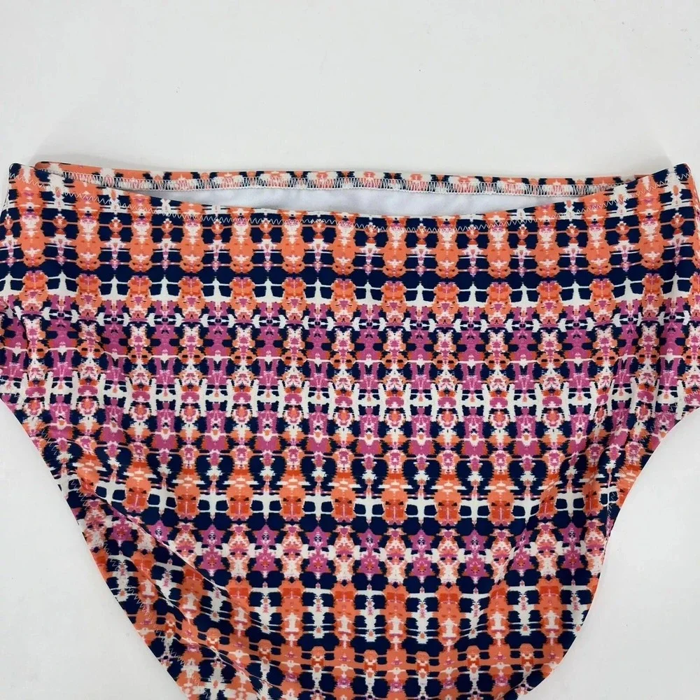 Jessica Simpson Bikini Bottom Women's XL Fuchsia Multicolor High Waisted New NWT